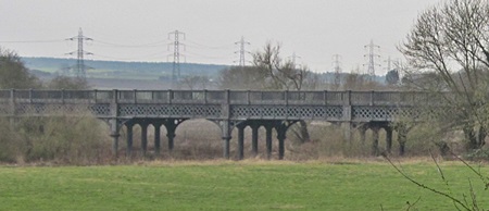 The former rail bridge over the Trent now a cycle track